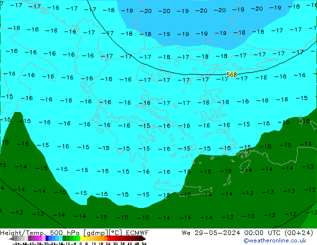 Z500/Rain (+SLP)/Z850 ECMWF Qua 29.05.2024 00 UTC