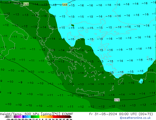 Z500/Rain (+SLP)/Z850 ECMWF  31.05.2024 00 UTC