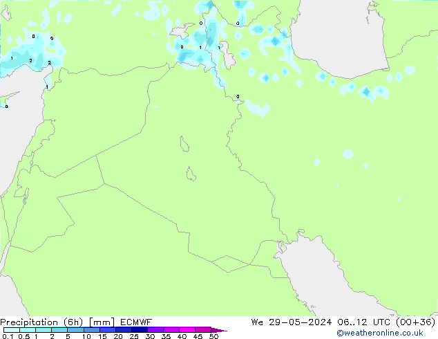 Précipitation (6h) ECMWF mer 29.05.2024 12 UTC