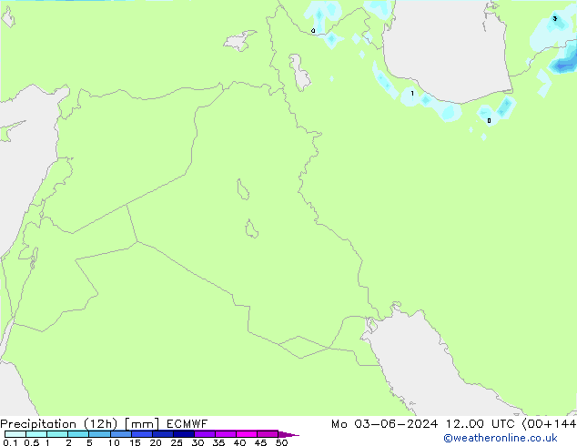 Precipitação (12h) ECMWF Seg 03.06.2024 00 UTC