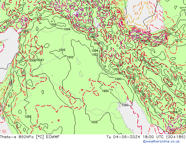 Theta-e 850hPa ECMWF mar 04.06.2024 18 UTC