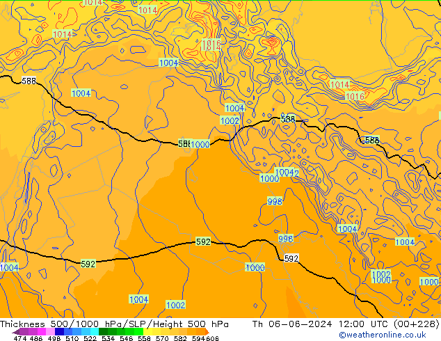 Thck 500-1000hPa ECMWF gio 06.06.2024 12 UTC