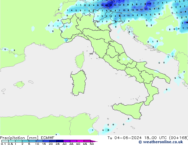 precipitação ECMWF Ter 04.06.2024 00 UTC