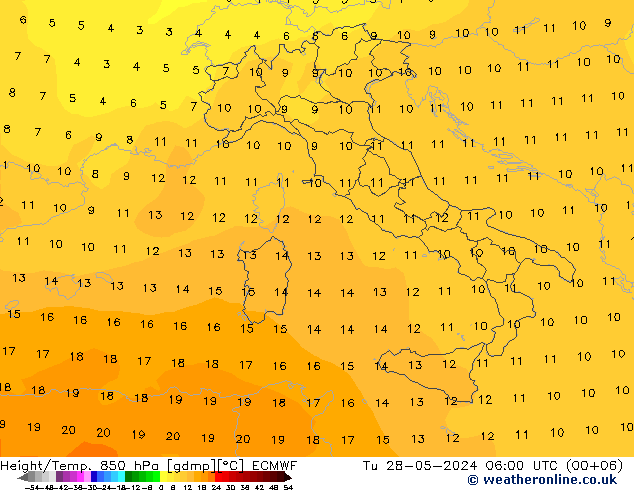 Z500/Rain (+SLP)/Z850 ECMWF Di 28.05.2024 06 UTC