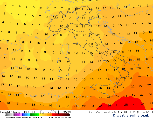 Z500/Regen(+SLP)/Z850 ECMWF zo 02.06.2024 18 UTC