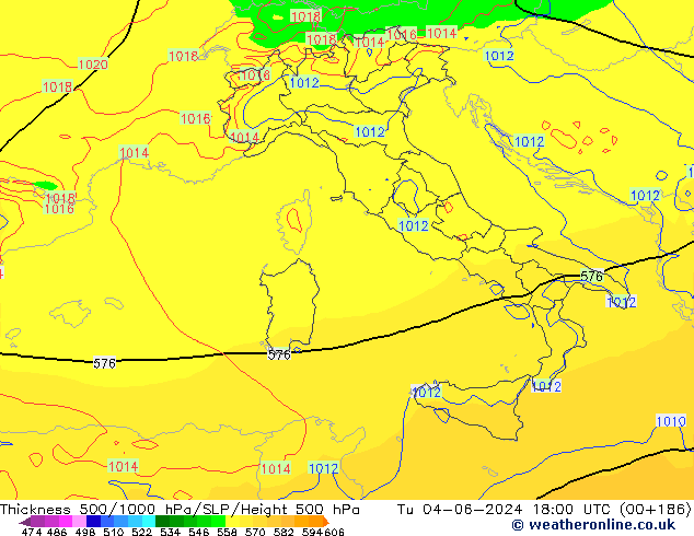 Thck 500-1000hPa ECMWF Ter 04.06.2024 18 UTC