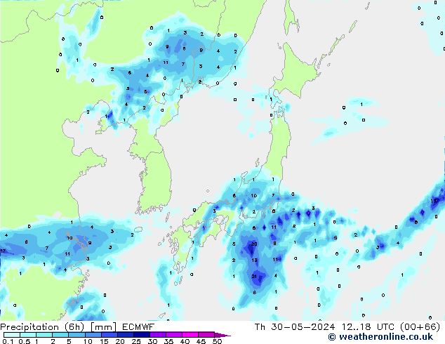 Z500/Rain (+SLP)/Z850 ECMWF Th 30.05.2024 18 UTC