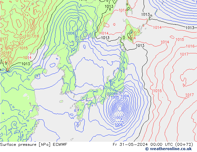 pression de l'air ECMWF ven 31.05.2024 00 UTC