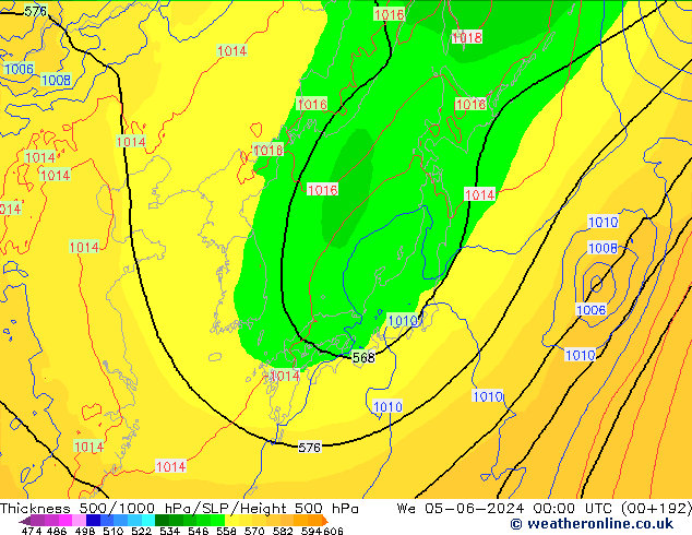 Thck 500-1000hPa ECMWF śro. 05.06.2024 00 UTC