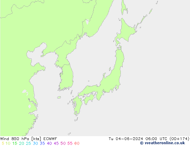 Wind 850 hPa ECMWF di 04.06.2024 06 UTC