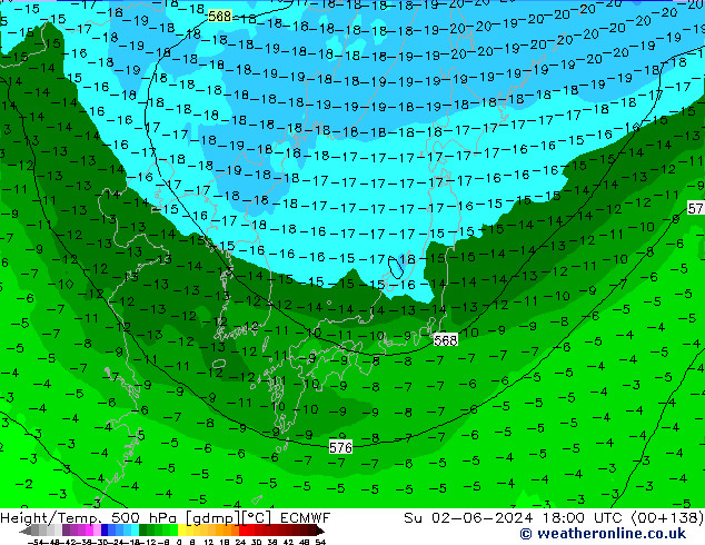 Z500/Rain (+SLP)/Z850 ECMWF Su 02.06.2024 18 UTC