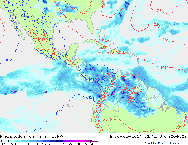 Z500/Rain (+SLP)/Z850 ECMWF jeu 30.05.2024 12 UTC