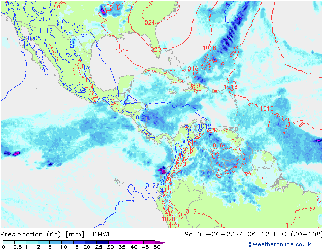 Z500/Rain (+SLP)/Z850 ECMWF Sa 01.06.2024 12 UTC