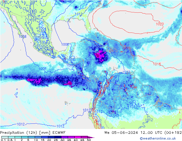 Précipitation (12h) ECMWF mer 05.06.2024 00 UTC