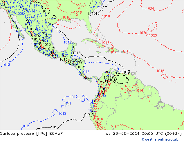 приземное давление ECMWF ср 29.05.2024 00 UTC