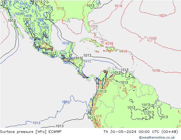 Surface pressure ECMWF Th 30.05.2024 00 UTC