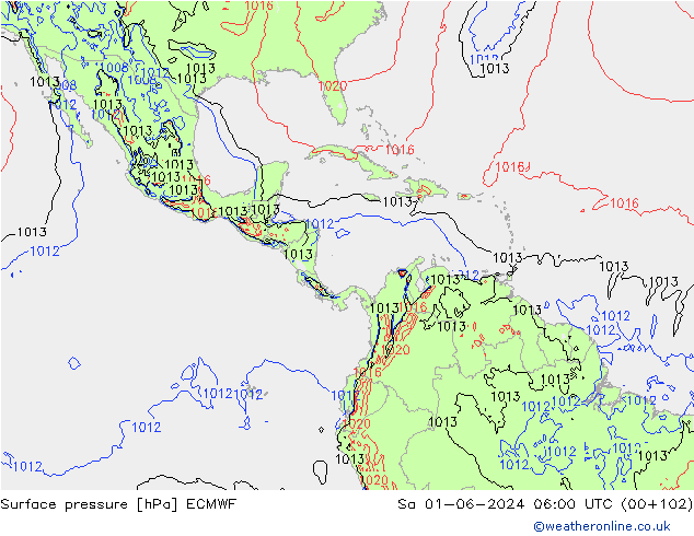 pression de l'air ECMWF sam 01.06.2024 06 UTC