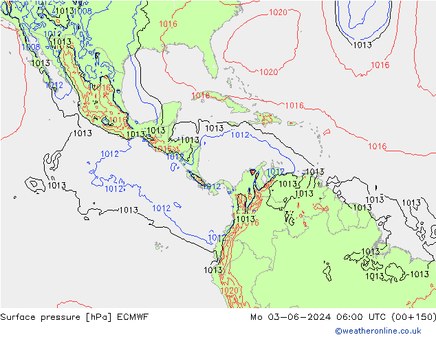 Yer basıncı ECMWF Pzt 03.06.2024 06 UTC