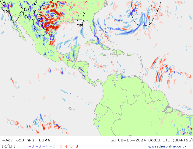 T-Adv. 850 hPa ECMWF dom 02.06.2024 06 UTC