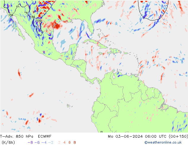 T-Adv. 850 hPa ECMWF Mo 03.06.2024 06 UTC