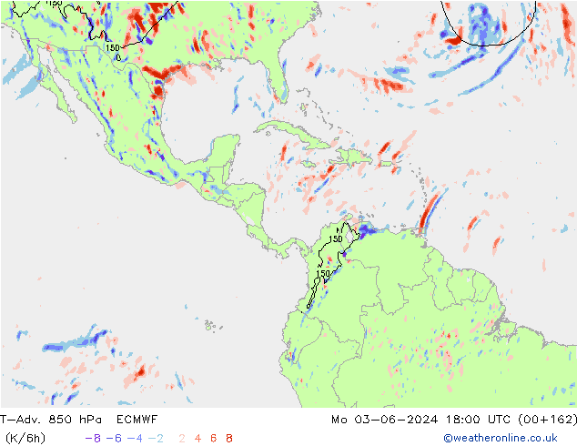 T-Adv. 850 hPa ECMWF Seg 03.06.2024 18 UTC