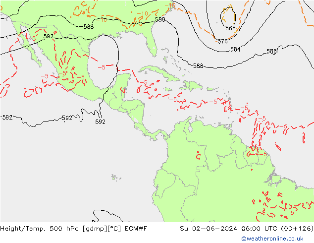Height/Temp. 500 hPa ECMWF Su 02.06.2024 06 UTC