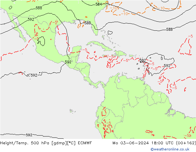 Z500/Rain (+SLP)/Z850 ECMWF пн 03.06.2024 18 UTC