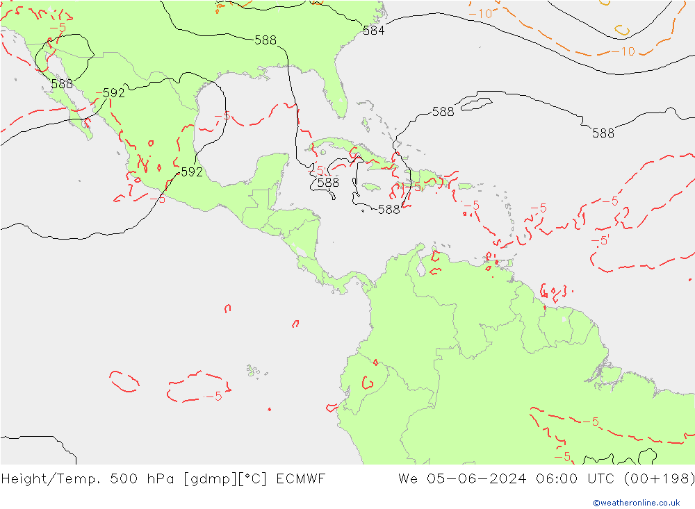 Z500/Rain (+SLP)/Z850 ECMWF mer 05.06.2024 06 UTC