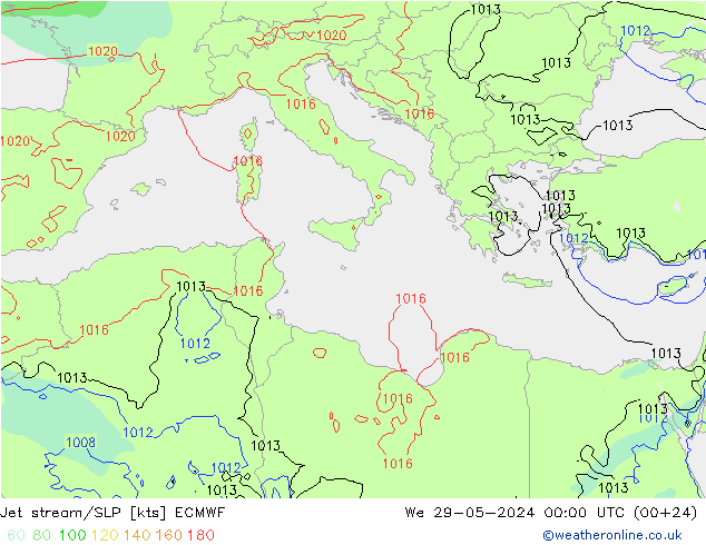 Jet stream/SLP ECMWF St 29.05.2024 00 UTC