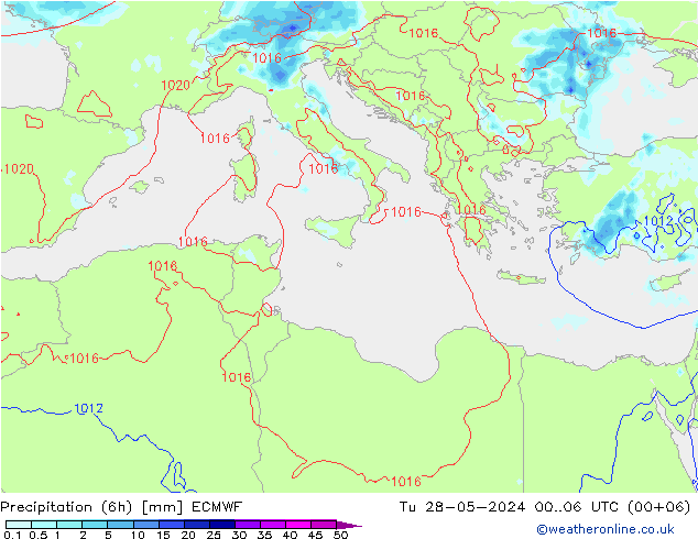 Z500/Rain (+SLP)/Z850 ECMWF mar 28.05.2024 06 UTC