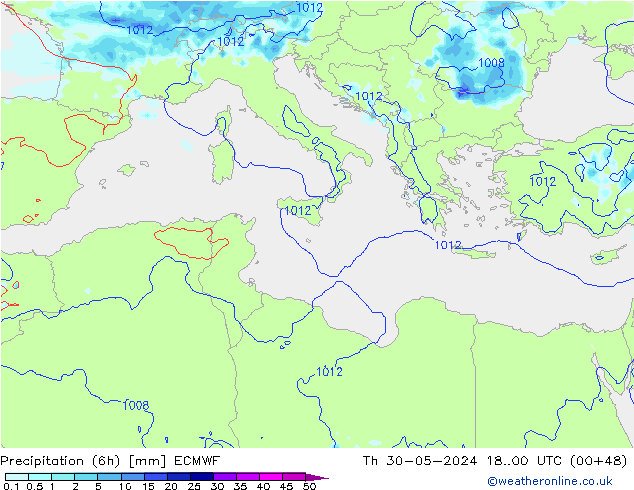 Z500/Rain (+SLP)/Z850 ECMWF  30.05.2024 00 UTC