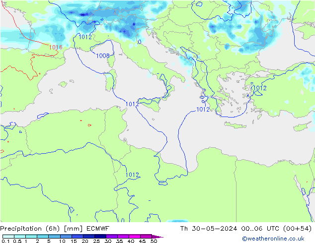 Z500/Rain (+SLP)/Z850 ECMWF чт 30.05.2024 06 UTC