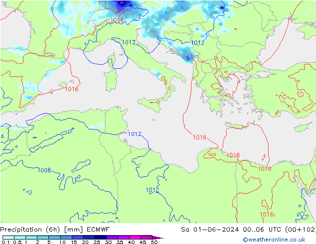 Z500/Rain (+SLP)/Z850 ECMWF Sáb 01.06.2024 06 UTC