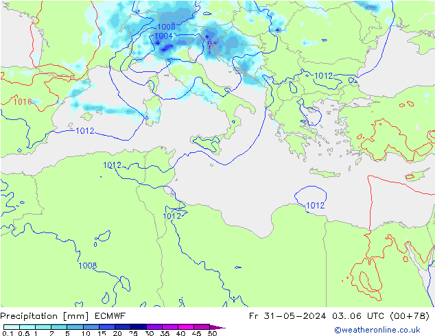 Yağış ECMWF Cu 31.05.2024 06 UTC
