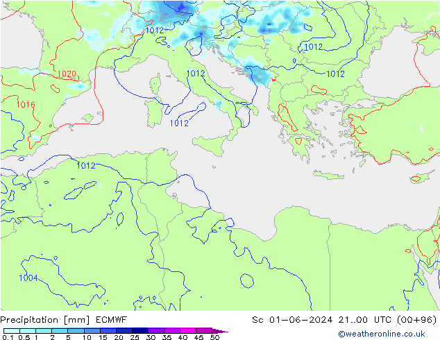 Precipitación ECMWF sáb 01.06.2024 00 UTC