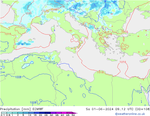 Yağış ECMWF Cts 01.06.2024 12 UTC