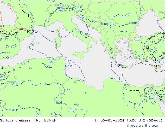 Yer basıncı ECMWF Per 30.05.2024 15 UTC