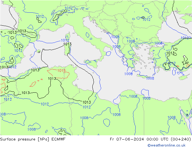 pression de l'air ECMWF ven 07.06.2024 00 UTC