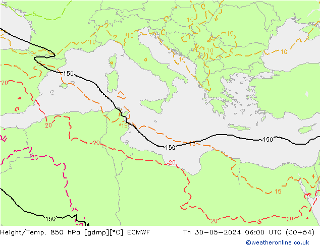 Z500/Rain (+SLP)/Z850 ECMWF чт 30.05.2024 06 UTC