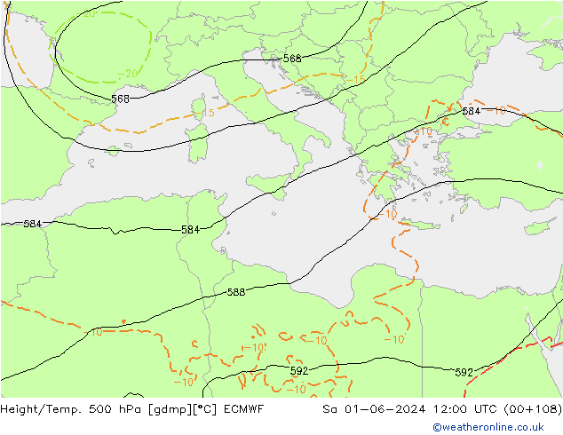 Z500/Rain (+SLP)/Z850 ECMWF ��� 01.06.2024 12 UTC