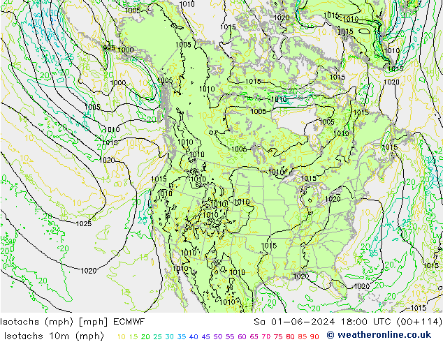 Isotachs (mph) ECMWF Sa 01.06.2024 18 UTC