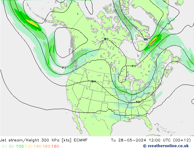 Straalstroom ECMWF di 28.05.2024 12 UTC