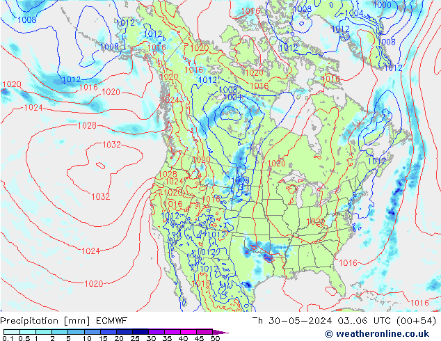 осадки ECMWF чт 30.05.2024 06 UTC