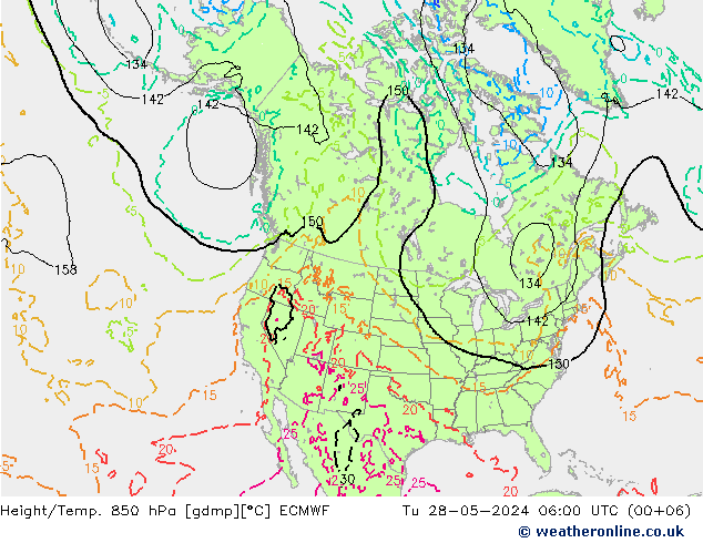 Z500/Rain (+SLP)/Z850 ECMWF Tu 28.05.2024 06 UTC