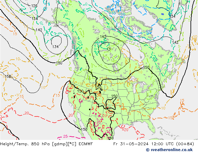 Height/Temp. 850 hPa ECMWF 星期五 31.05.2024 12 UTC