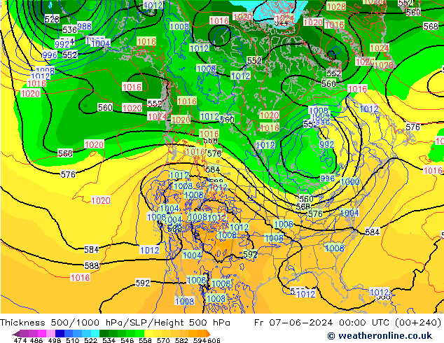 Thck 500-1000hPa ECMWF ven 07.06.2024 00 UTC