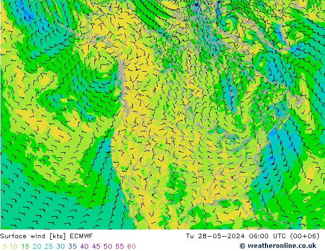 Rüzgar 10 m ECMWF Sa 28.05.2024 06 UTC