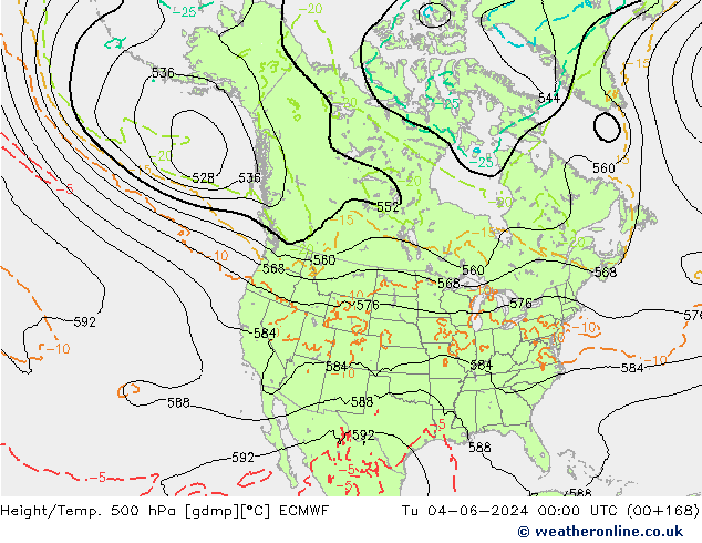 Z500/Yağmur (+YB)/Z850 ECMWF Sa 04.06.2024 00 UTC