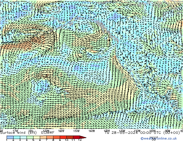 Surface wind (bft) ECMWF Tu 28.05.2024 00 UTC