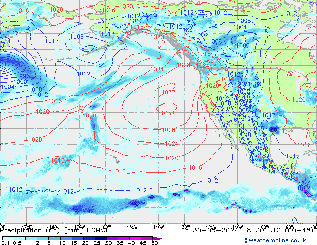 Z500/Rain (+SLP)/Z850 ECMWF Th 30.05.2024 00 UTC